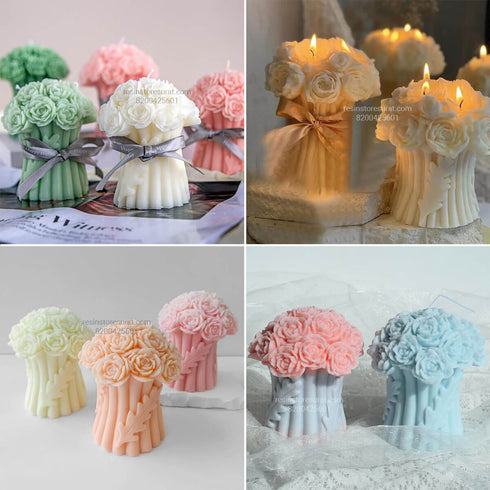 3D Rose Bouquet Candle Mould